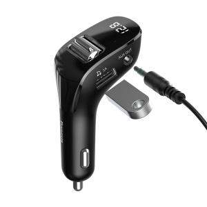 Modulator FM Baseus F40, 4in1, Wireless, Bluetooth 5.0, FM Transmitator, AUX Out, Tensiune Baterie, Design PREMIUM - Img 2