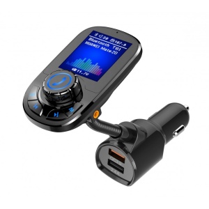 Modulator FM Techstar® T61, Ecran TFT, Wireless, Bluetooth 4.2, Microfon Integrat, Quick Charge 3.0, Slot MicroSD, AUX IN/OUT - Img 1