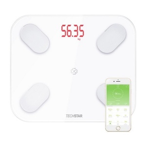 Resigilat Cantar Electronic Smart Techstar®, Alb, Display Digital, Wireless, Bluetooth, Greutate 180kg Max, Compatibil Android & iOS - Img 3