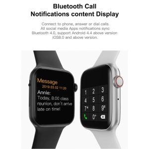 Resigilat Ceas Smartwatch Techstar® W58Pro Argintiu, 1.3 inch IPS, Monitorizare Temperatura, Sedentarism, Bluetooth, IP65 - Img 2