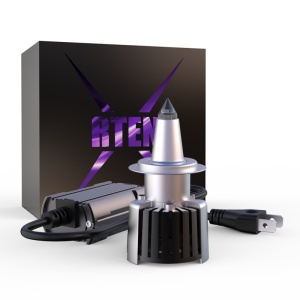 Set 2 LED-uri Auto Techstar® R10, H7, 45w, 5000 Lumeni, 6500K, AUTO, 12-24 Volti, CSP, Canbus, Radiator Aluminiu, Fascicul 360° - Img 1