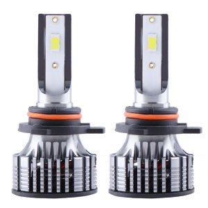 Set 2 LED-Uri Auto Techstar® V8, 9012, 120W, 12-24V, 15000 Lumeni, 6000K, Unghi Fascicul 360°, CSP 3570, Canbus, Radiator Aluminiu, Racire Cooling Tech, Argintiu - Img 1