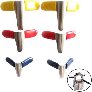 Set Instrumente Lacatuserie Lock Picking, Dispozitiv Mecanic Tip Pistol, Lacat Transparent Antrenament, Trusa Unelte Deschidere Incuietori, Set 5 in 1, Husa Depozitare - Img 3
