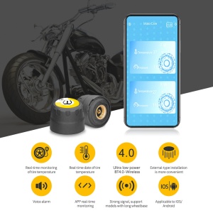 Kit compact de senzori roti moto cu functie de avertizare la presiune scazuta