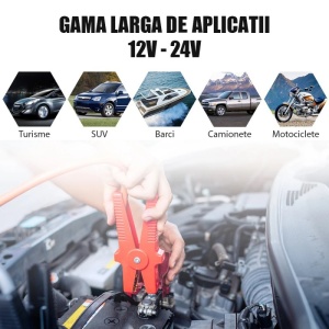 Tester baterie auto Techstar FBT-200 moduri de testare afisate pe ecran