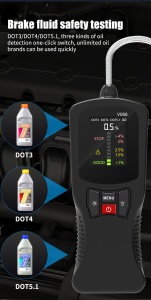 Prim-plan afisaj si butoane tester Techstar V066