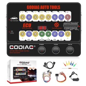 Tester Protocol GODIAG GT100 OBD II Break Out Box cu accesorii pentru conexiune ECU, monitorizare tensiune si diagnoza auto