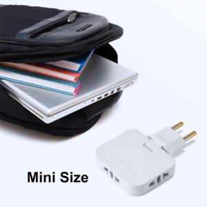 Adaptor electric alb dimensiune mini pentru bagaj