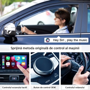 Interfata Apple CarPlay afisata pe sistem multimedia auto