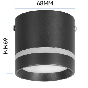 corp iluminat led 10w negru mat 6500k design minimalist rezistent la umiditate