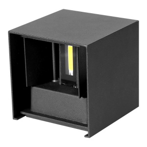 Aplica LED de perete Interior/Exterior Techstar®, Putere 12W, Culoare Lumina 3000K, 1100 lm, 10x10 cm, IP 65, Negru