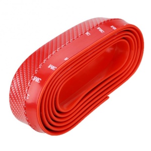 Banda Protectie Rosie Spoiler, Bara Tuning Auto Universala din Cauciuc Model Fibra de Carbon 2.5 M - Img 12