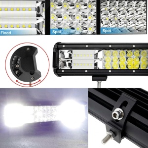 Bara Proiectoare LED Auto Offroad Techstar® Tch2, Putere Reala 24W, 12V-24V, 6000K, IP67, 36 cm, Flood Beam, Negru - Img 8