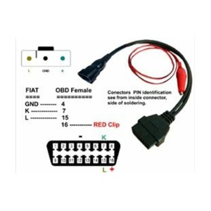 Kit adaptor OBD2 la Fiat 3 pini pentru diagnoza Alfa Romeo Lancia Techstar