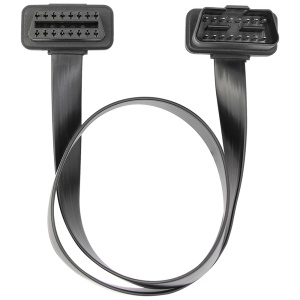 Cablu prelungitor OBD2 Techstar 16 pini Mama-Tata, 60 cm, panglica plata, J1962 Tip A 12V, cu trecere directa 1:1