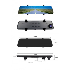 Camera Auto Tip Oglinda E-ACE A38, Dubla, 12" Inch, 2K, IPS, Touch Screen, 1440P, Night Vision, PIP - Img 3