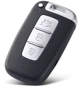 Carcasa cheie auto pliabila Techstar compatibila cu Hyundai Sonata, Azera, Genesis Coupe, ix35, i30, i45 si Kia Forte, Sportage, K2, K5, 3 butoane, HOLD portbagaj, lama HYN14 stanga, fara electronica, vedere fata
