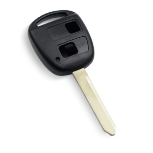Două carcase cheie auto Mitsubishi cu două butoane, vedere față-spate
