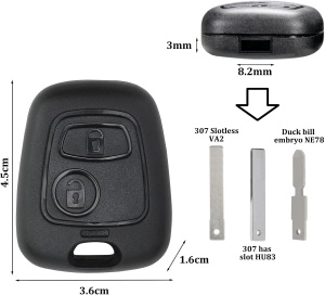 Set carcasă cheie cu lamă TOY43 și șurubelniță pentru Toyota, Peugeot, Citroen