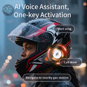 Techstar MotoCom cu asistent vocal pentru control hands-free direct din casca moto