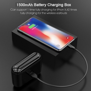 Casti Wireless Q32 TWS Techstar®, Bluetooth 5.0, Conexiune Instanta, Waterproof IPX5, 1500mAh, Touch, Negru - Img 8