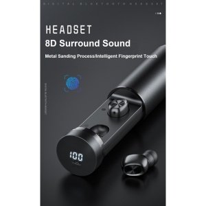 Casti Wireless TWS B9 Techstar®, Bluetooth 5.0, Conexiune Instanta, HD 8D Audio, ACC, 300mAh, Touch, Negru - Img 4