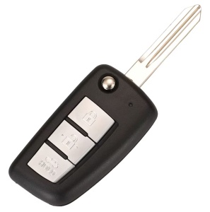 Cheie auto completa cu telecomanda Techstar compatibila cu Nissan Qashqai J11, Pulsar C13, Juke F15, X-Trail T32, Micra, 3 butoane, 433 MHz, 4A PCF7952E, CWTWB1G767, vedere inclinata