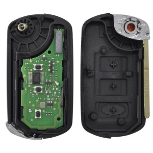 Cheie auto completa Techstar Land Rover Range Rover Discovery 3 butoane 433mhz 7941 cip baterie reincarcabila vedere interior cu placa electronica