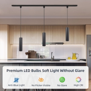 Corp spot LED suspendat pe sina tracklight tip pendul 10W lumina calda 3000K instalare in bucatarie moderna
