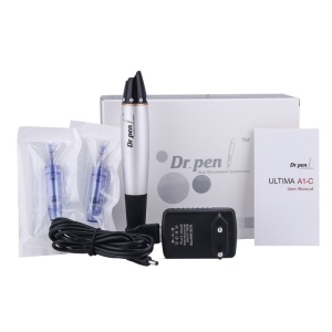 DermaPen Techstar® Dr Pen A1, 2 Capete de Rezerva, Ace Otel Inoxidabil, Regenerare Piele, Lifting, Viteza Reglabila - Img 1