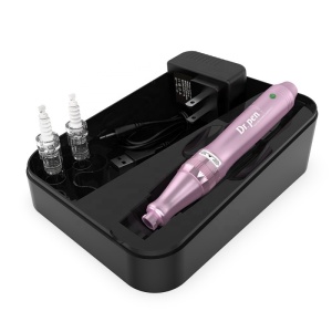 DermaPen Techstar® Dr Pen M7, 2 Capete de Rezerva, Ace Otel Inoxidabil, Corp Aliaj, Ergonomic, Regenerare Piele, Lifting, Viteza Reglabila, 5 Viteze, Rose - Img 4