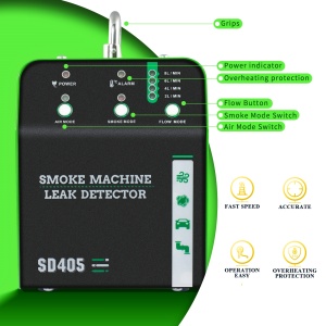 Detector fum auto verde cu afisaj si buton pornire