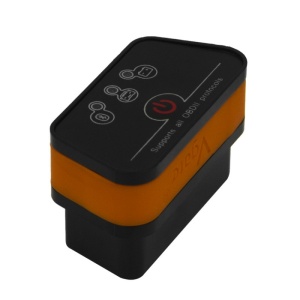 Interfata diagnoza auto ICar2 VGate OBD2 Bluetooth portocaliu negru vedere frontala