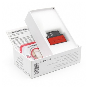 cutie ambalaj adaptor OBD2 KONNWEI KW901 rosu bluetooth