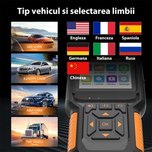 Ecran principal meniu functii tester auto HUMZOR NC610
