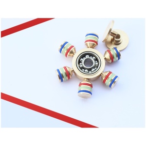 Fidget Spinner cu 6 Parti Metalic material Cupru Luceste in Intuneric - Img 12