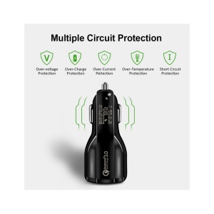 Incarcator Auto Dual 2 USB Techstar® Qualcomm Quick Charge 3.0 Adaptor 9V 2A Bricheta Negru - Img 6
