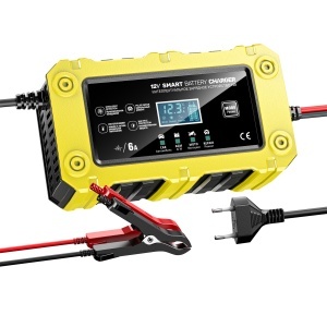 Incarcator Techstar BC-1206 galben pentru baterii auto si moto AGM GEL WET EFB LiFePO4
