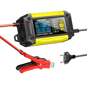 Incarcator si Tester Baterie FOXSUR FTC-1206 12V 6A, Redresor Inteligent cu clesti de conectare