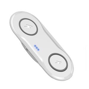 Incarcator Techstar® Dual Wireless Qi, 20W, Fast Charge, 2 x 10W, Type-C, Alb - Img 1