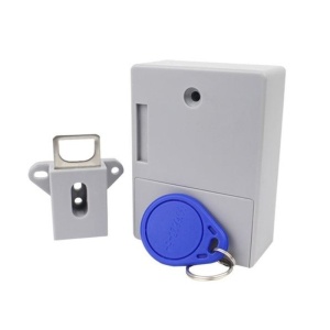 Incuietoare inteligenta Techstar gri cu card RFID in apropiere