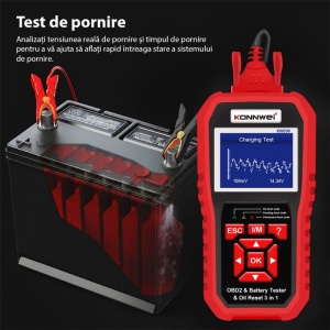 Instrument De Scanare Si Diagnosticare Auto, KONNWEI KW890, OBD2, Display 2.8 Inch, Citirea Si Stergerea Codurilor De Eroare A Motorului, scaner de diagnosticare, tester baterie, resetare lampa de service ulei, Rosu/Negru - Img 8