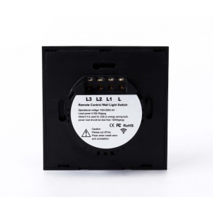 Panou fata intrerupator touch Techstar TG02 negru cu sticla securizata si doua zone tactile