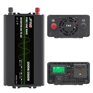 Invertor auto JFIND JF02, unda sinusoidala pura, 12V la 220V, 1000W continuu, 2000W varf, afisaj LCD, protectii multiple, ideal pentru auto, rulote, unelte, aparate sensibile