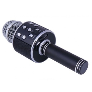 Microfon Profesional Karaoke Smart WS-858 Negru Hi-Fi Conexiune Wireless Bluetooth 4.1 cu Difuzor si Acumulator Incorporat - Img 3