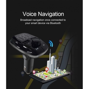 Modulator FM Auto Wireless T50 Car Kit Bluetooth MP3 Player Dual Usb Port - Img 4