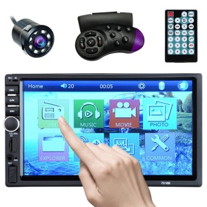 MP5 Player Techstar® 7800S, 2DIN, Camera Marsarier, Ecran HD Touch 7", Comenzi Volan, Telecomanda, MirrorLink, Bluetooth 4.2 - Img 1