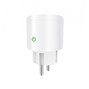 Priza smart Techstar M34 wireless 2.4GHz vedere frontala cu LED verde
