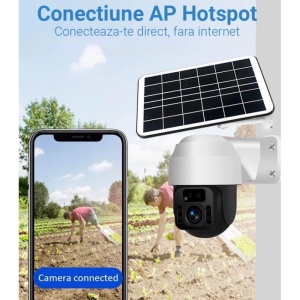 Resigilat Camera de Supraveghere PTZ Techstar® LS07, Acumulator 1200mAh, Panou Fotovoltaic cu Incarcare Solara, Control PTZ, Audio Bidirectional, Detectarea Persoane, ONVIF, P2P, Inregistrare in Cloud sau Slot MicroSD, Auto-Tracking, MyCam - Img 5