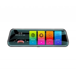 Resigilat Camera Tip Oglinda Techstar® Z78, Dubla, Night Vision, Inregistrare Ciclica, Camera Marsarier, Rezolutie Full HD Si 1080P Spate, Negru - Img 3